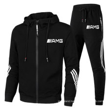 men's casual Custom Track Suit Tracksuits 2 pieces loose sport running suit Sportswear Sweatsuit Jogging Sets Zipper Hooded